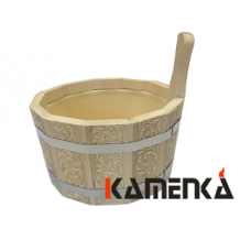 Ушат 4л с пласт. вкл. липа ПЛ-11 с тиснением Ушат 4л с пласт. вкл. липа ПЛ-11 с тиснением